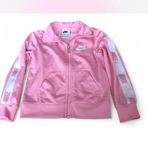 Nike Girl Pink Track Jacket with White Accents Size 1-2Yrs